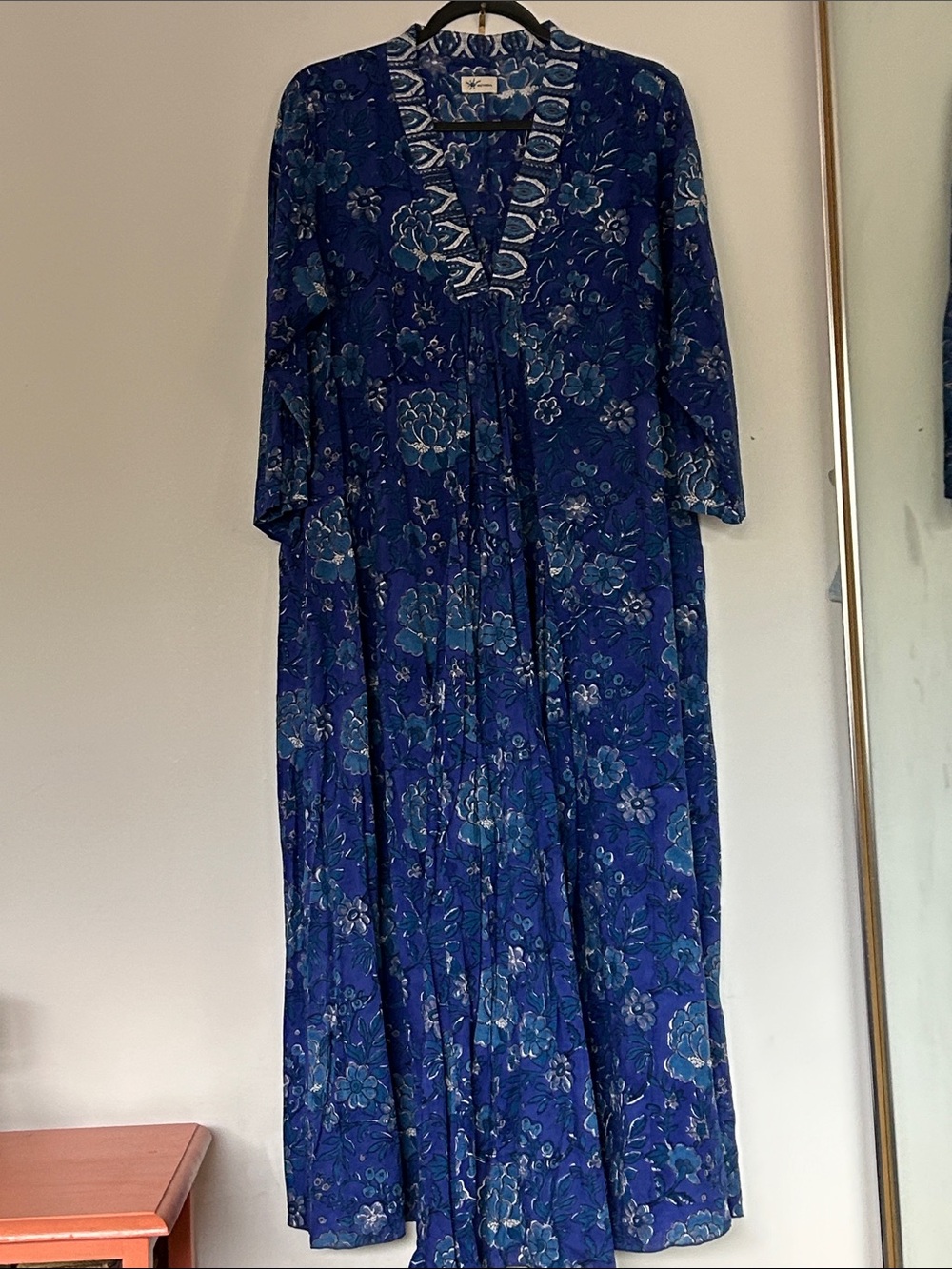 Blue Nomad Floral Print Dress in Royal Blue L